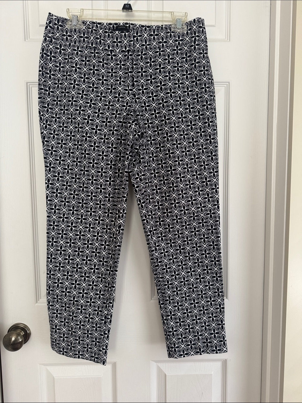 Talbots Hampshire Black & White Patterned Stretch Pants